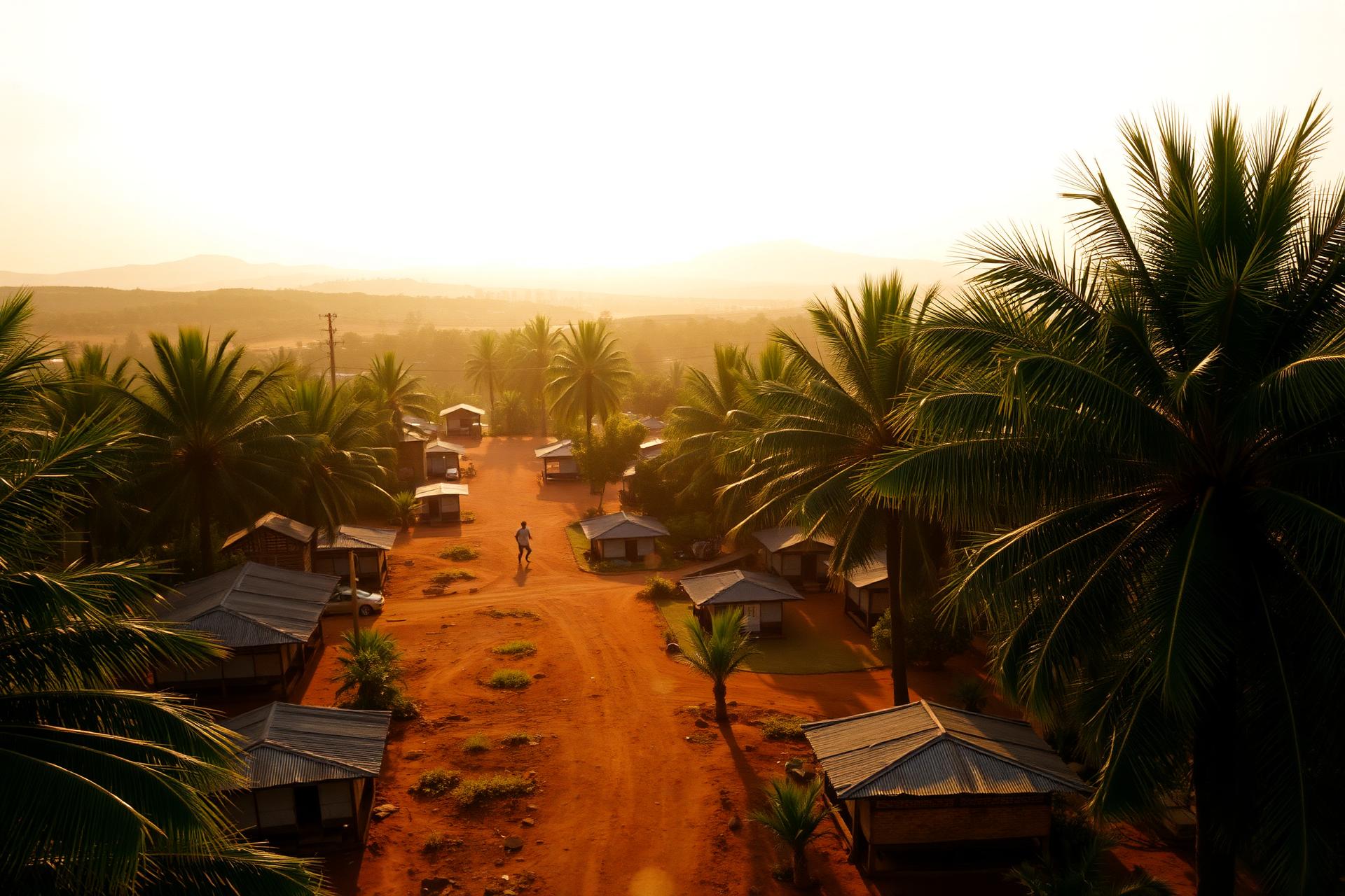 Village de Ziwayo au coucher du soleil